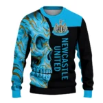 Newcastle United Skull Swirl Blue Black Sweater Best Selling