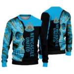 Newcastle United Skull Swirl Blue Black Sweater Best Selling