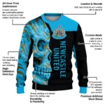 Newcastle United Skull Swirl Blue Black Sweater Best Selling