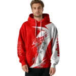 Nottingham Forest Dynamic Slash Red White Hoodie Best Selling