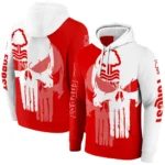 Nottingham Forest Graphic Punisher Red White Hoodie Best Selling