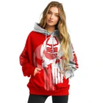 Nottingham Forest Graphic Punisher Red White Hoodie Best Selling