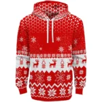 Nottingham Forest Reindeer Motif Red Hoodie Best Selling