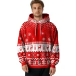 Nottingham Forest Reindeer Motif Red Hoodie Best Selling