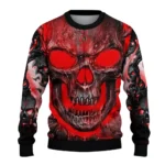Nottingham Forest Skull Intensity Red Black Sweater Best Selling
