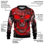 Nottingham Forest Skull Intensity Red Black Sweater Best Selling