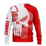 Nottingham Forest Skull Split Red White Sweater Best Selling