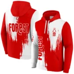 Nottingham Forest Splatter Effect Red Hoodie Best Selling