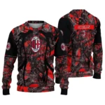 Personalized Ac Milan Antlers Pattern Red Black Sweater Best Selling