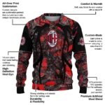 Personalized Ac Milan Antlers Pattern Red Black Sweater Best Selling