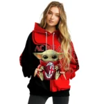 Personalized Ac Milan Baby Yoda Red Black Hoodie Best Selling