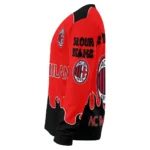 Personalized Ac Milan Flame Border Red Sweater Best Selling