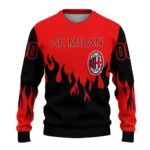 Personalized Ac Milan Flame Outline Red Black Sweater Best Selling