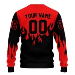 Personalized Ac Milan Flame Outline Red Black Sweater Best Selling
