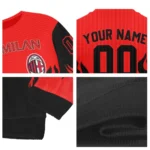 Personalized Ac Milan Flame Outline Red Black Sweater Best Selling