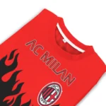 Personalized Ac Milan Flame Outline Red Black Sweater Best Selling