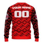 Personalized Ac Milan Lattice Gridwork Red Sweater Best Selling