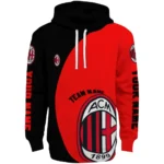 Personalized Ac Milan Minimalist Design Red Black Hoodie Best Selling