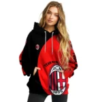 Personalized Ac Milan Minimalist Design Red Black Hoodie Best Selling