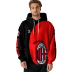 Personalized Ac Milan Minimalist Design Red Black Hoodie Best Selling