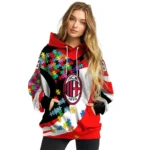 Personalized Ac Milan Puzzle Pieces Red Hoodie Best Selling