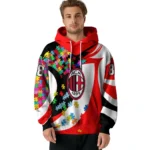 Personalized Ac Milan Puzzle Pieces Red Hoodie Best Selling