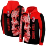 Personalized Ac Milan Skull Motif Red Black Hoodie Best Selling
