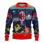 Personalized Ac Milan Spongebob Designs Blue Sweater Best Selling