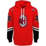 Personalized Ac Milan Striped Sleeves Red Hoodie Best Selling