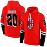 Personalized Ac Milan Striped Sleeves Red Hoodie Best Selling