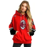 Personalized Ac Milan Striped Sleeves Red Hoodie Best Selling