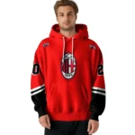 Personalized Ac Milan Striped Sleeves Red Hoodie Best Selling
