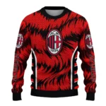 Personalized Ac Milan Swirl Flow Red Sweater Best Selling