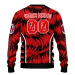 Personalized Ac Milan Swirl Flow Red Sweater Best Selling