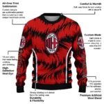 Personalized Ac Milan Swirl Flow Red Sweater Best Selling
