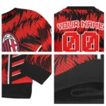 Personalized Ac Milan Swirl Flow Red Sweater Best Selling