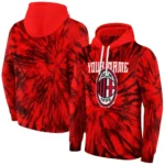 Personalized Ac Milan Tie Dye Pattern Red Hoodie Best Selling