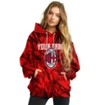Personalized Ac Milan Tie Dye Pattern Red Hoodie Best Selling