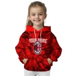 Personalized Ac Milan Tie Dye Pattern Red Hoodie Best Selling