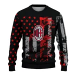 Personalized Ac Milan Vintage Usa Flag Black Sweater Best Selling