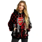 Personalized Arsenal Distressed Flag Red Black Hoodie Best Selling