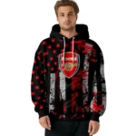 Personalized Arsenal Distressed Flag Red Black Hoodie Best Selling