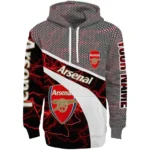 Personalized Arsenal Hexagonal Mesh Red Black Gray Hoodie Best Selling