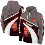 Personalized Arsenal Hexagonal Mesh Red Black Gray Hoodie Best Selling