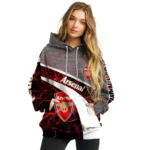 Personalized Arsenal Hexagonal Mesh Red Black Gray Hoodie Best Selling