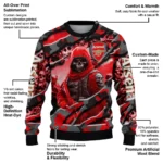 Personalized Arsenal Skull Horde Red Sweater Best Selling