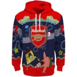 Personalized Arsenal Spongebob Patrick Star Red Navy Hoodie Best Selling