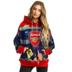 Personalized Arsenal Spongebob Patrick Star Red Navy Hoodie Best Selling
