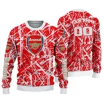 Personalized Arsenal Streak Overlay Red Sweater Best Selling