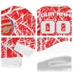 Personalized Arsenal Streak Overlay Red Sweater Best Selling